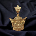 22k Gold PlatedPahlavi  Persian Crown Pendant Necklace: 925 Silver Farah Diba Coat of Arms