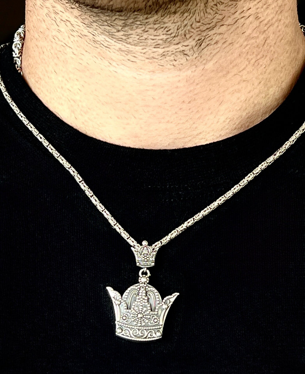 925 Silver Persian Imperial Crown Pendant - Farah Diba Mohammad Reza Pahlavi,Made in Turkey