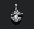 Egyptian Anubis Head Pendant – 925 Sterling Silver Necklace, Ancient Egypt Jewelry, Mythology-Inspired Unisex Pendant