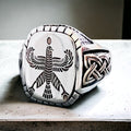 Shahbaz Falcon 925 Sterling Silver Ring - Persian Achaemenid Design