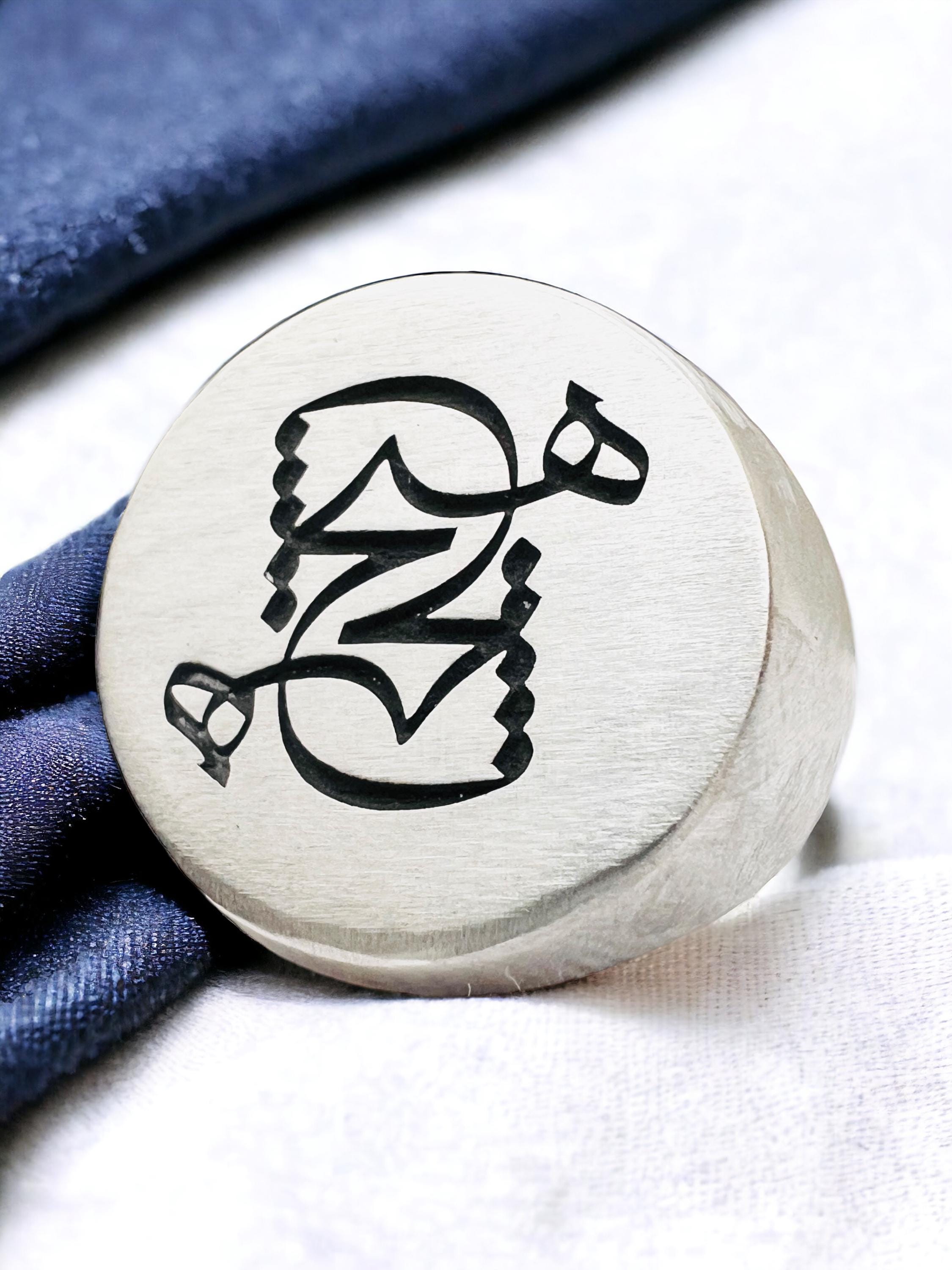 Persian Calligraphy Silver Ring: Unisex Rumi Signet