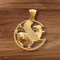 22K Gold Plated Griffin Pendant: Persian Imperial 925k Silver Necklace