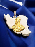 22k Gold Plated Lion & Sun Pendant: 925 Sterling Silver Reza Shah Necklace