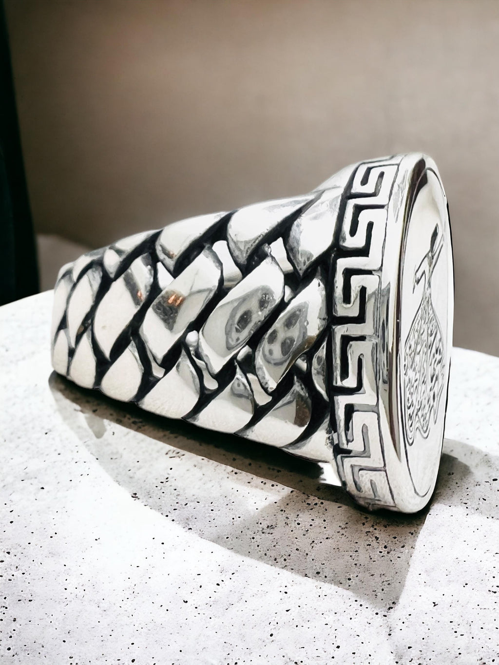 Dervish Dance 925 Silver Ring: Islamic Sufi Calligraphy