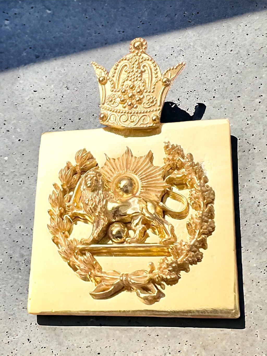 Persian Farvahar Pendant – 22K Gold Plaited 925 Silver Lion & Sun Necklace, Mythology Jewelry