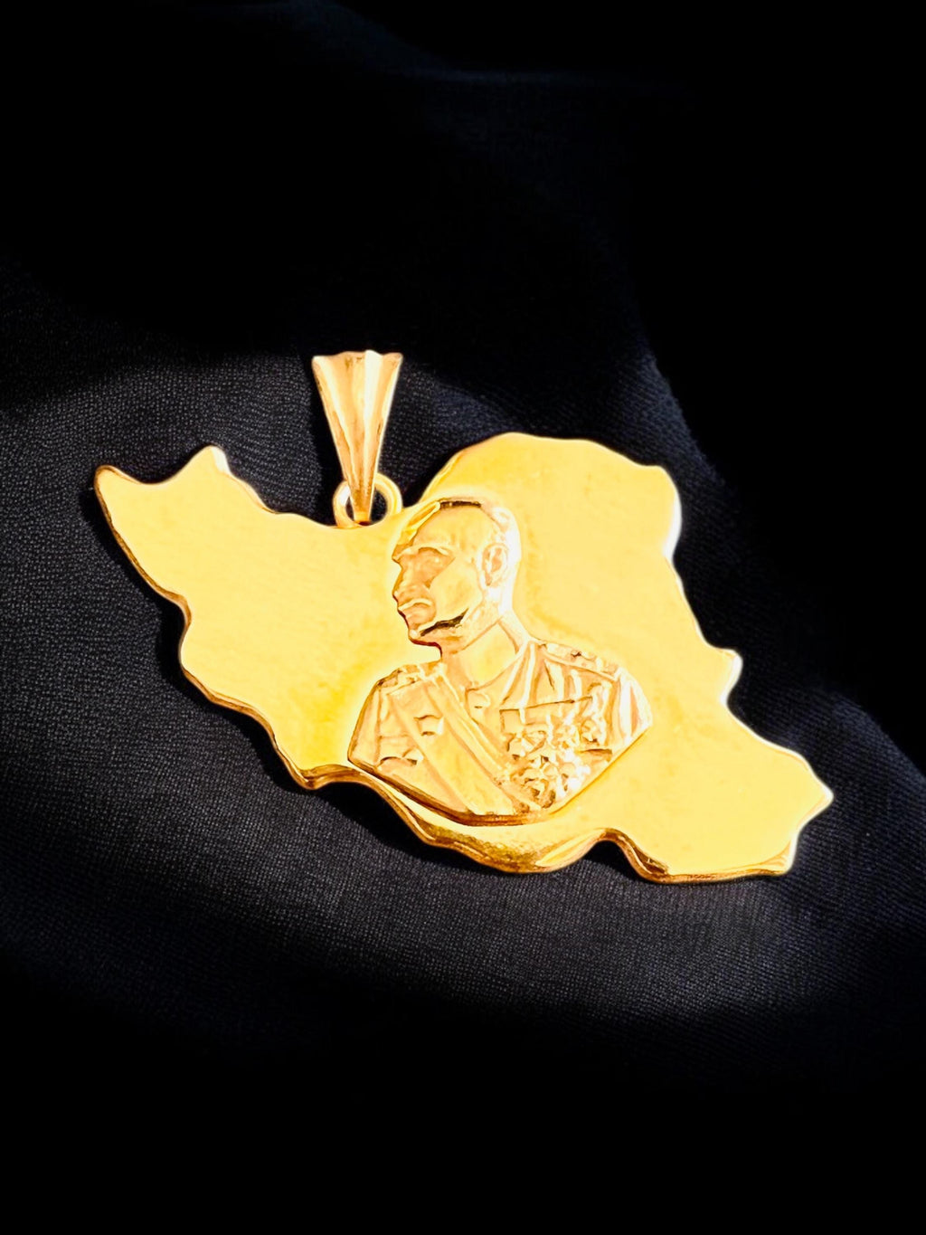 22k Gold Plaited Reza Shah Pendant: Imperial Lion & Sun, 925 Silver Necklace