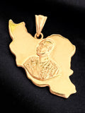 22k Gold Plaited Reza Shah Pendant: Imperial Lion & Sun, 925 Silver Necklace