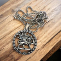 Imperial Lion & Sun Pendant Necklace: Persian Pahlavi Shah Coat of Arms