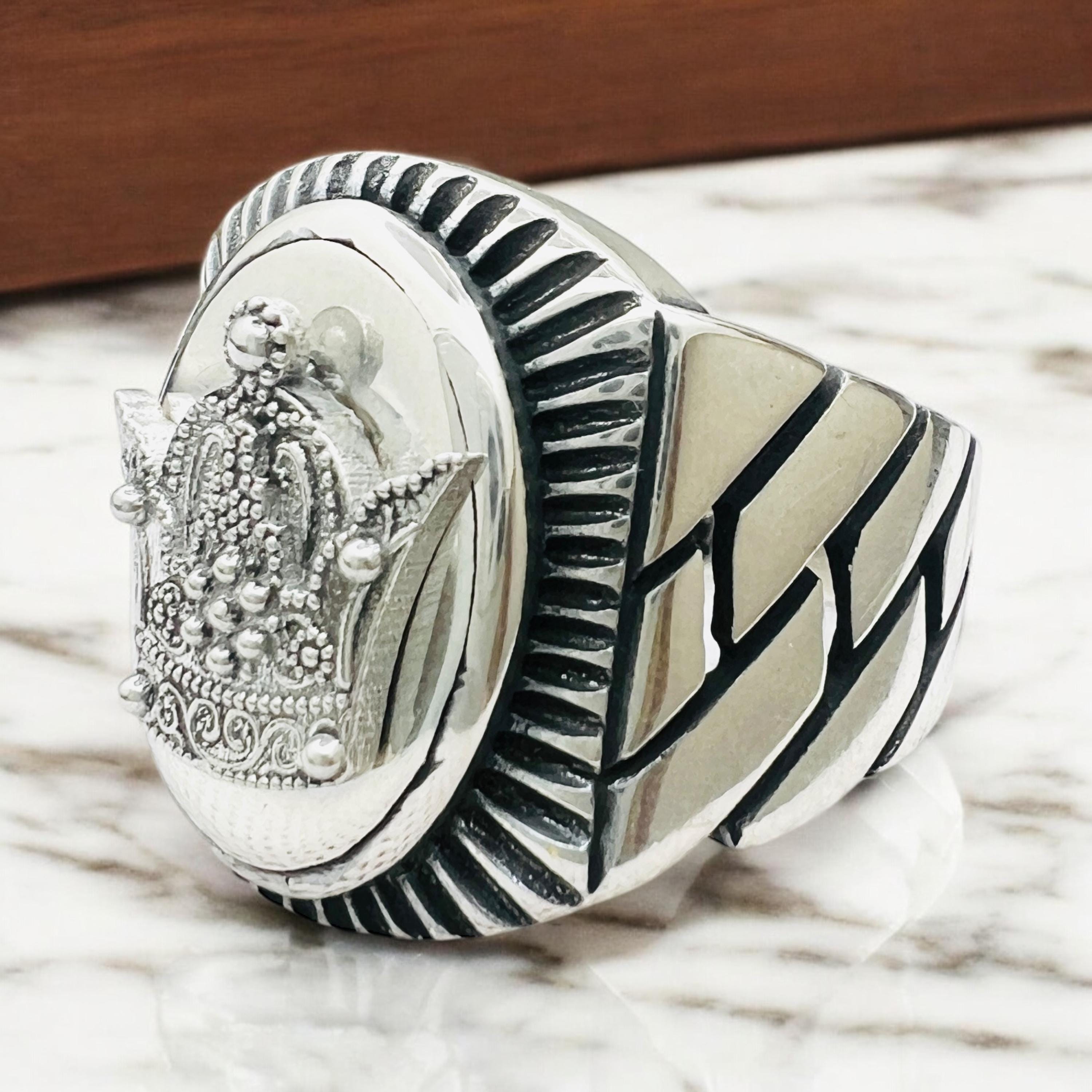 Persian Imperial Signet Ring – 925 Silver Unisex Band, Turkish Craftsmanship, Regal Inspired Jewelry