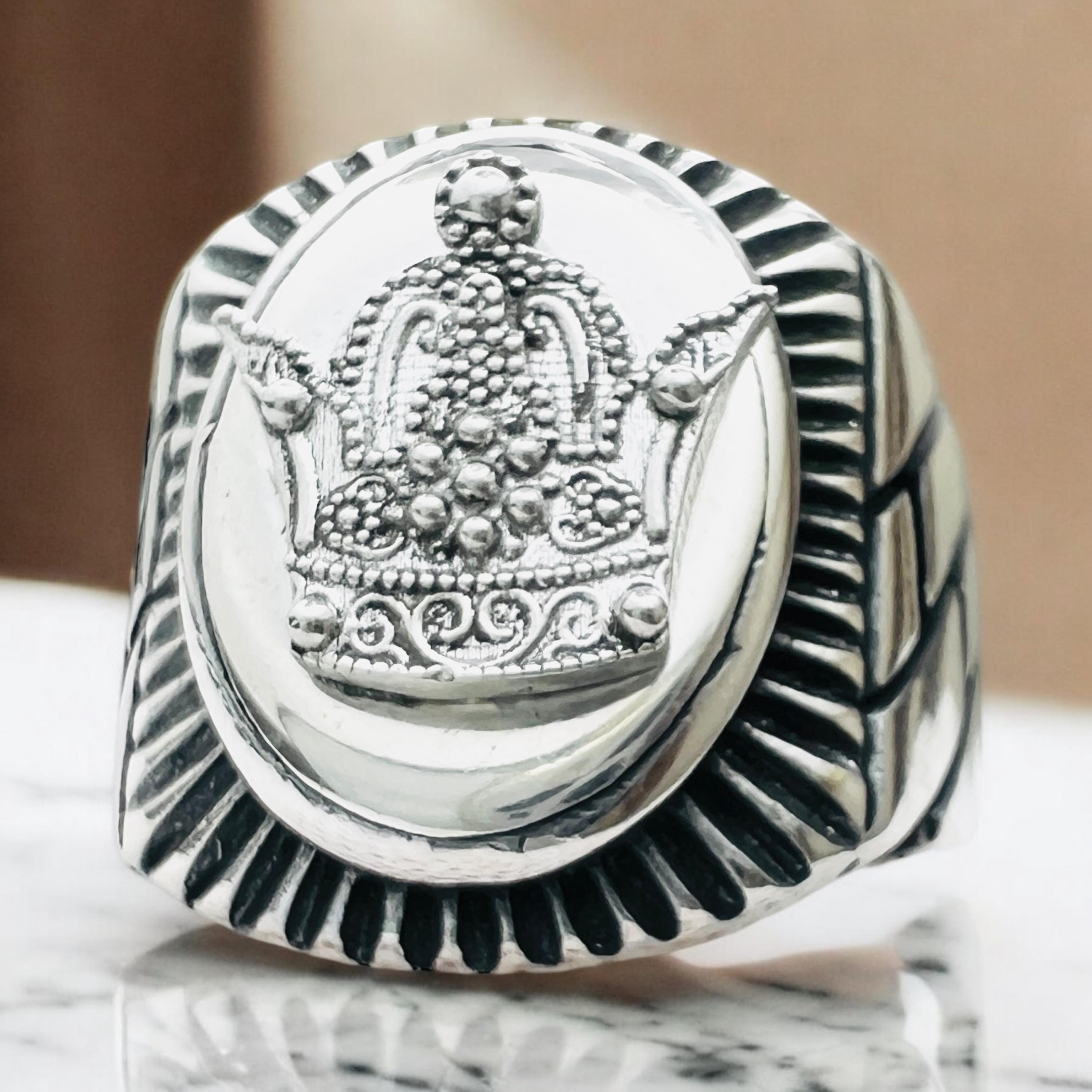 Persian Imperial Signet Ring – 925 Silver Unisex Band, Turkish Craftsmanship, Regal Inspired Jewelry