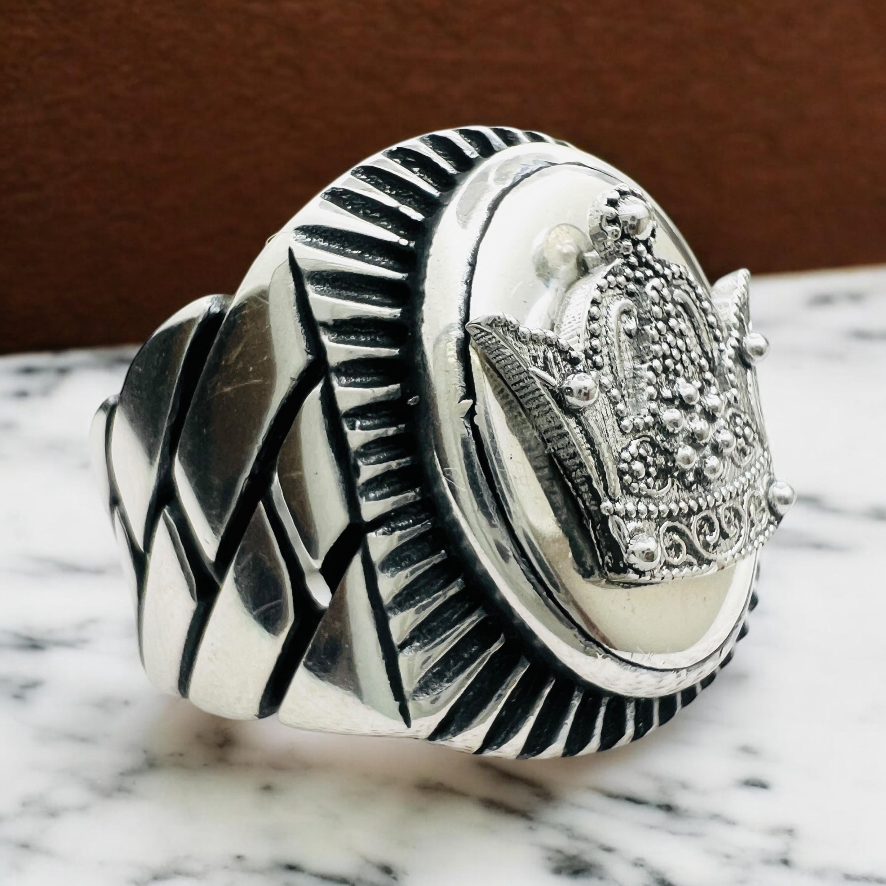 Persian Imperial Signet Ring – 925 Silver Unisex Band, Turkish Craftsmanship, Regal Inspired Jewelry