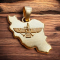 Gold Plaited Farvahar Pendant: 925 Silver Persian Persia zoroastrian