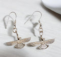 Silver Farvahar Earrings: Persian Zoroastrian Spiritual Symbol