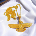 Gold Plated Farvahar Pendant – 925 Sterling Silver Persian Zoroastrian Necklace, Ancient Symbol Amulet