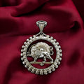 Persian Lion & Sun Pendant – 925 Sterling Silver Necklace, Imperial Mythology Symbol, Handmade in Turkey