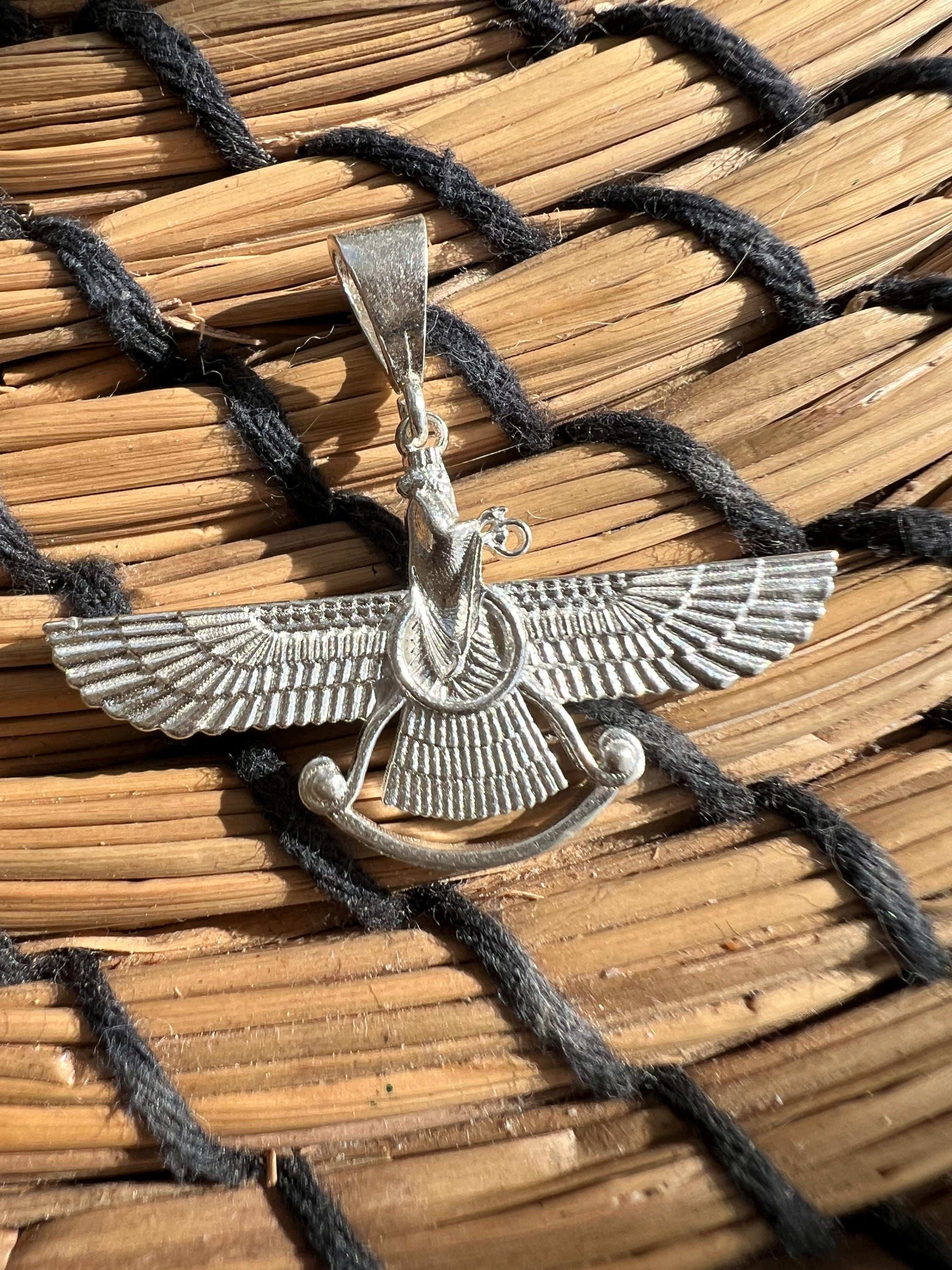 Farvahar Pendant 925 Sterling Silver Necklace – Ancient Persian Zoroastrian Amulet,Spiritual Symbol Jewelry