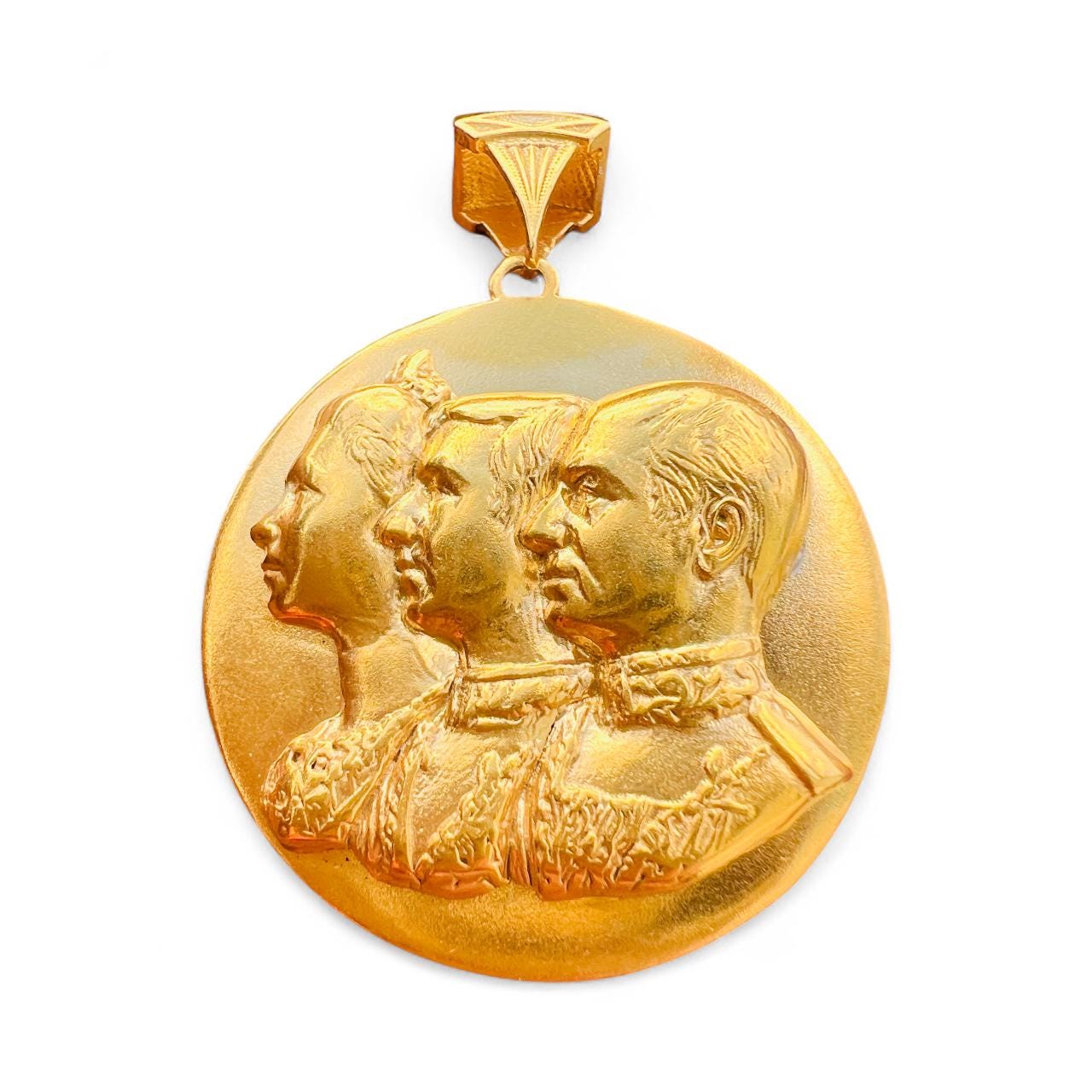 22k Gold Pahlavi Lion & Sun Pendant: 925 Sterling Silver Persian Necklace