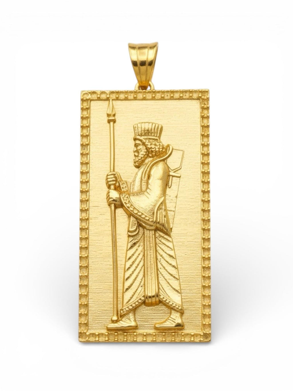 Pahlavi Persian Jewelry 22K Gold Plated Farvahar & Achaemenid Soldier 925 Silver,Farsi