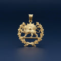 22k Gold Plaited Pahlavi Lion & Sun Pendant: 925 Silver Farvahar Pendant, Made in Turkey